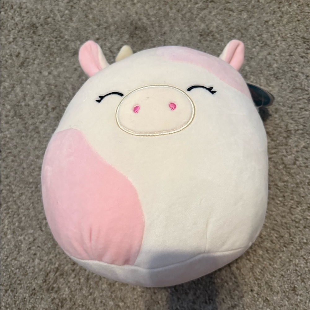 Squishmallows Pink and White Cow Plush